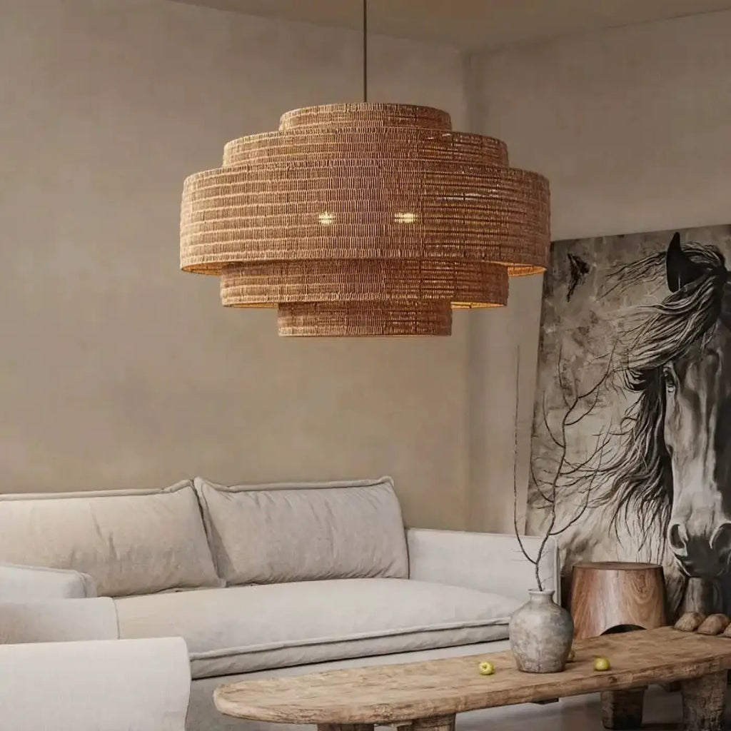 Lampe Suspendue en Fibres Naturelles Bohème | Aro