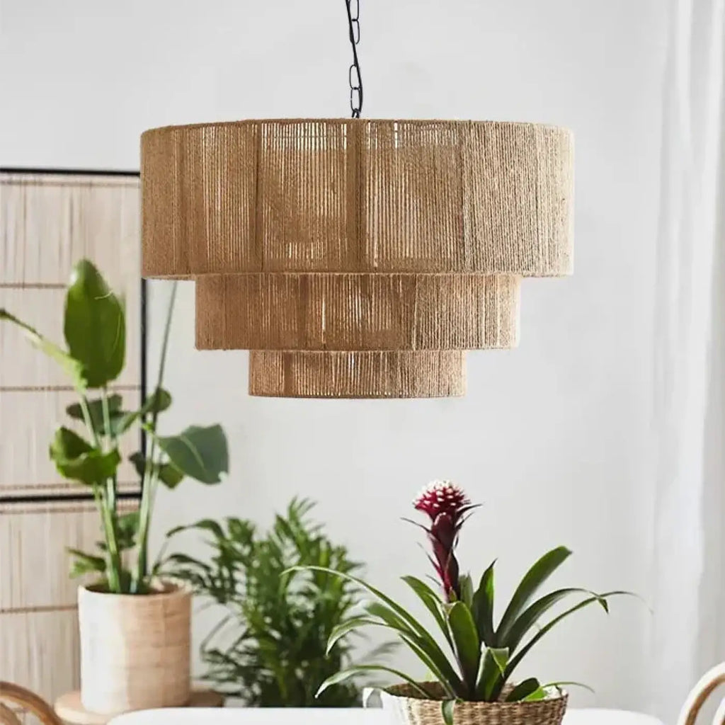 Lampe Suspendue en Fibres Naturelles Tressées | Gamo
