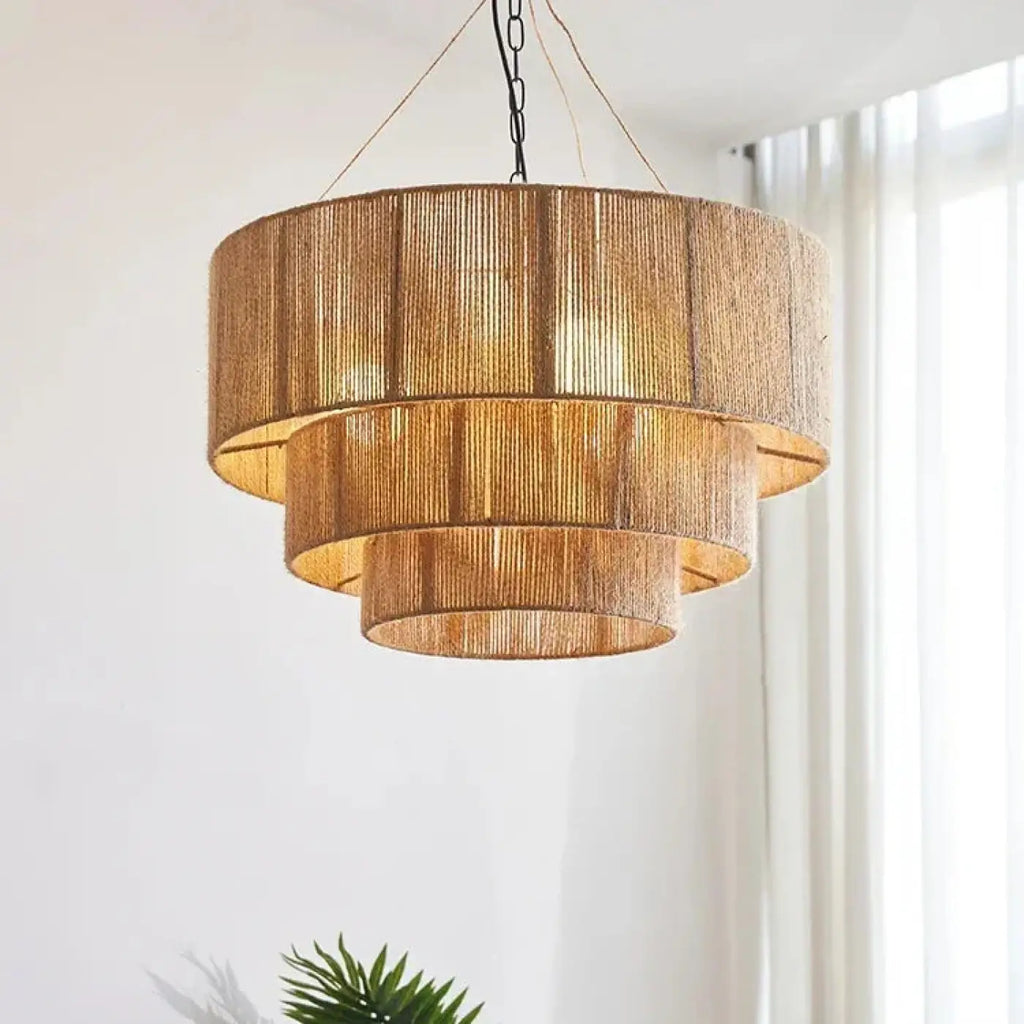 Lampe Suspendue en Fibres Naturelles Tressées | Gamo