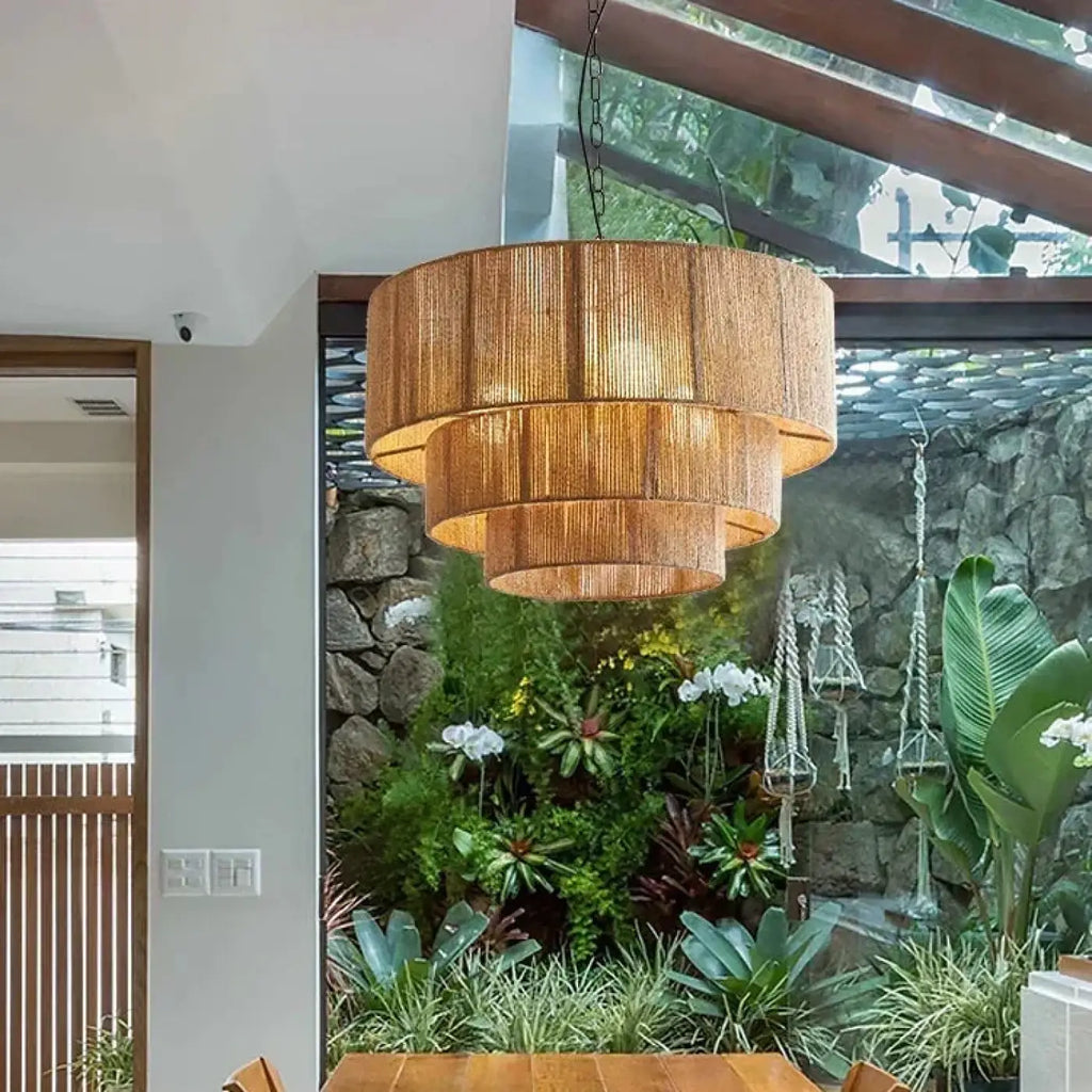 Lampe Suspendue en Fibres Naturelles Tressées | Gamo
