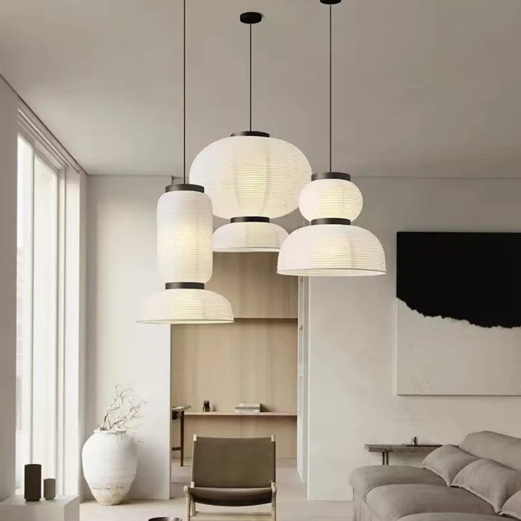 Lampe Suspendue Japonaise en Papier Blanc | Uri