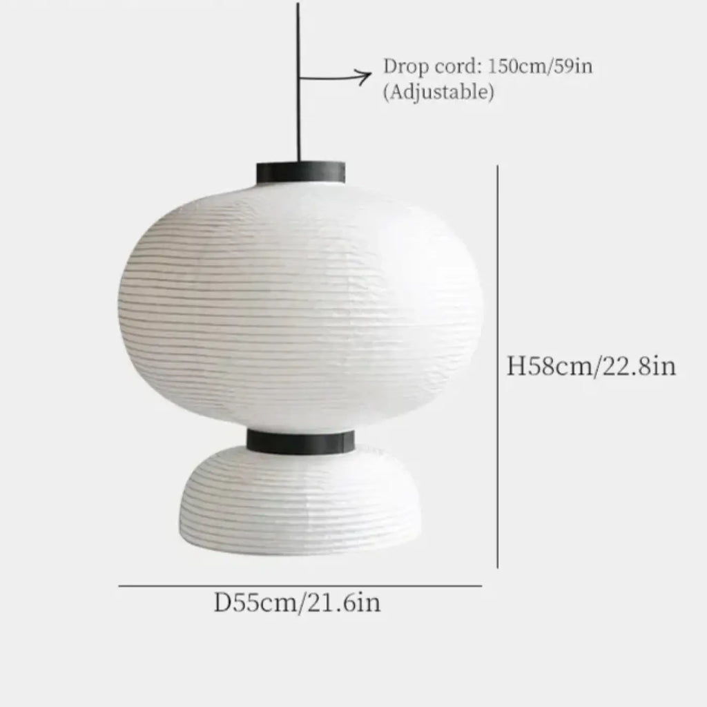 Lampe Suspendue Japonaise en Papier Blanc | Uri
