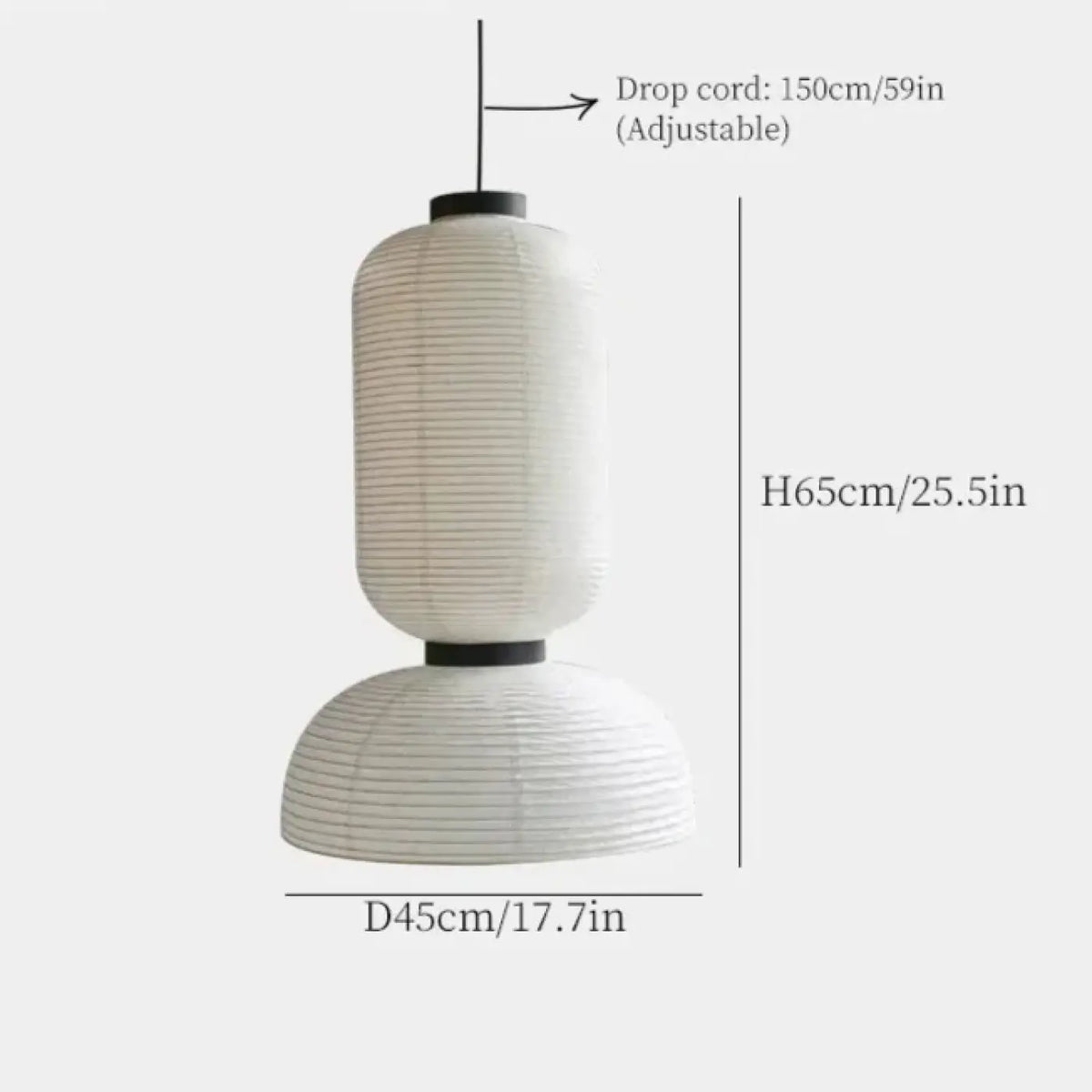 Lampe Suspendue Japonaise en Papier Blanc | Uri