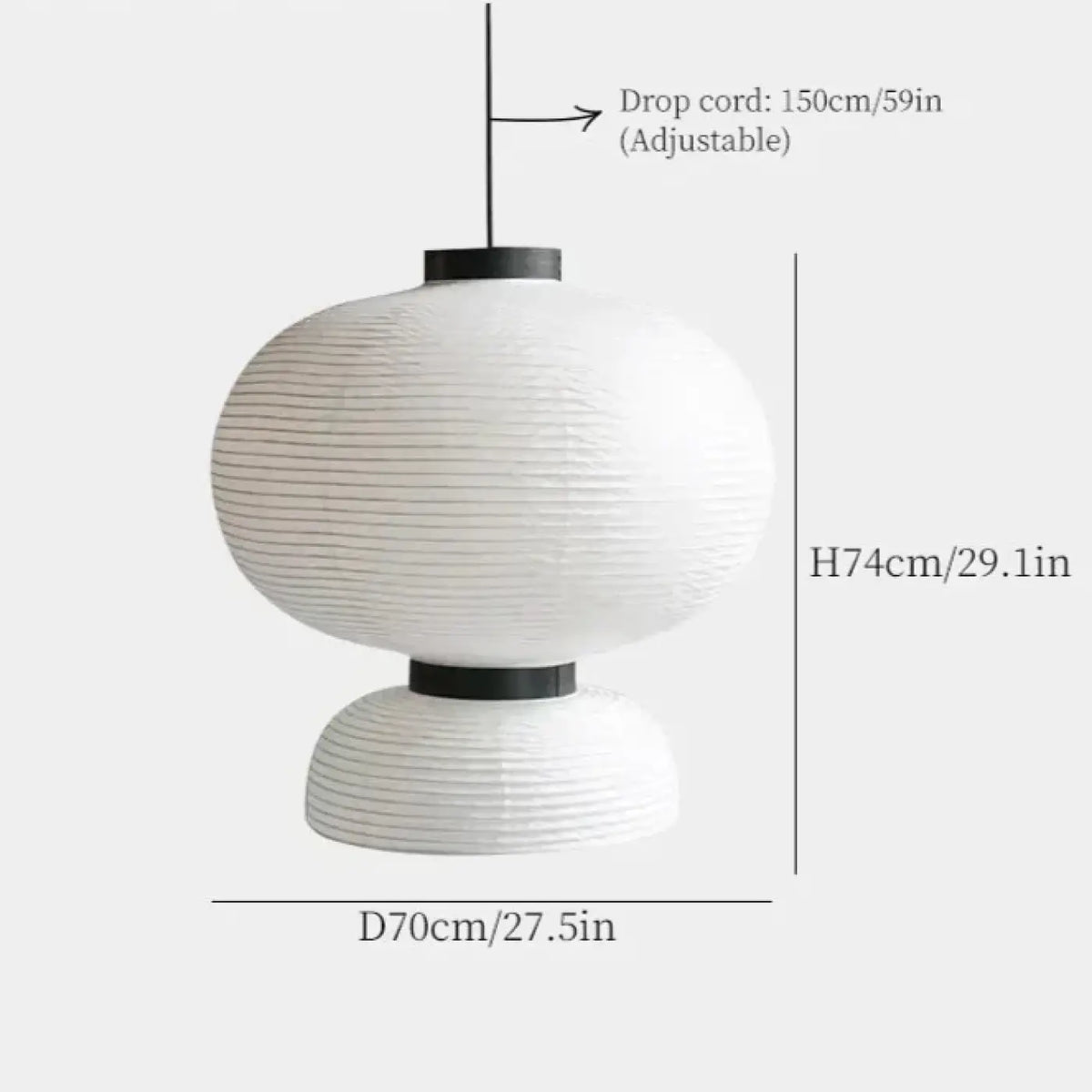 Lampe Suspendue Japonaise en Papier Blanc | Uri