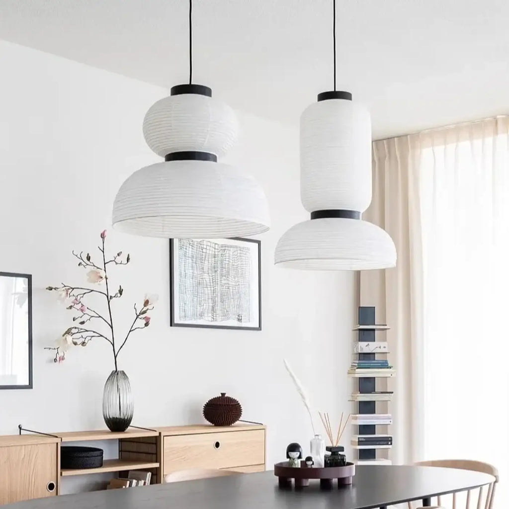 Lampe Suspendue Japonaise en Papier Blanc | Uri