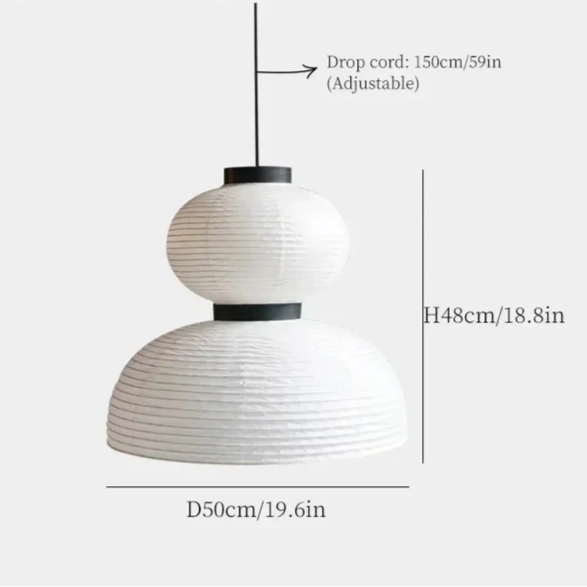 Lampe Suspendue Japonaise en Papier Blanc | Uri