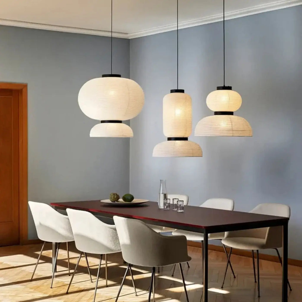 Lampe Suspendue Japonaise en Papier Blanc | Uri