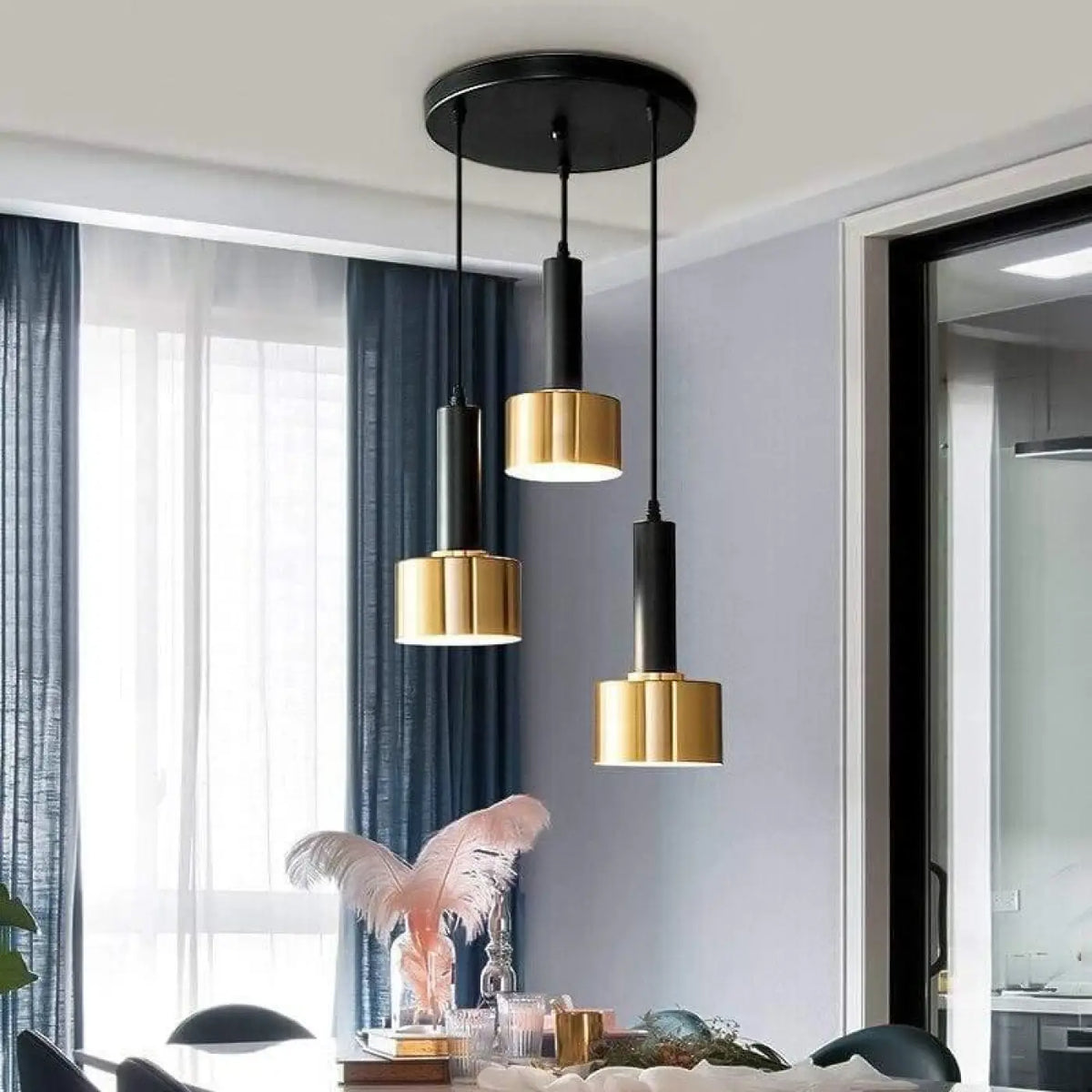 Suspension en Laiton à Plusieurs Lumières | Ona