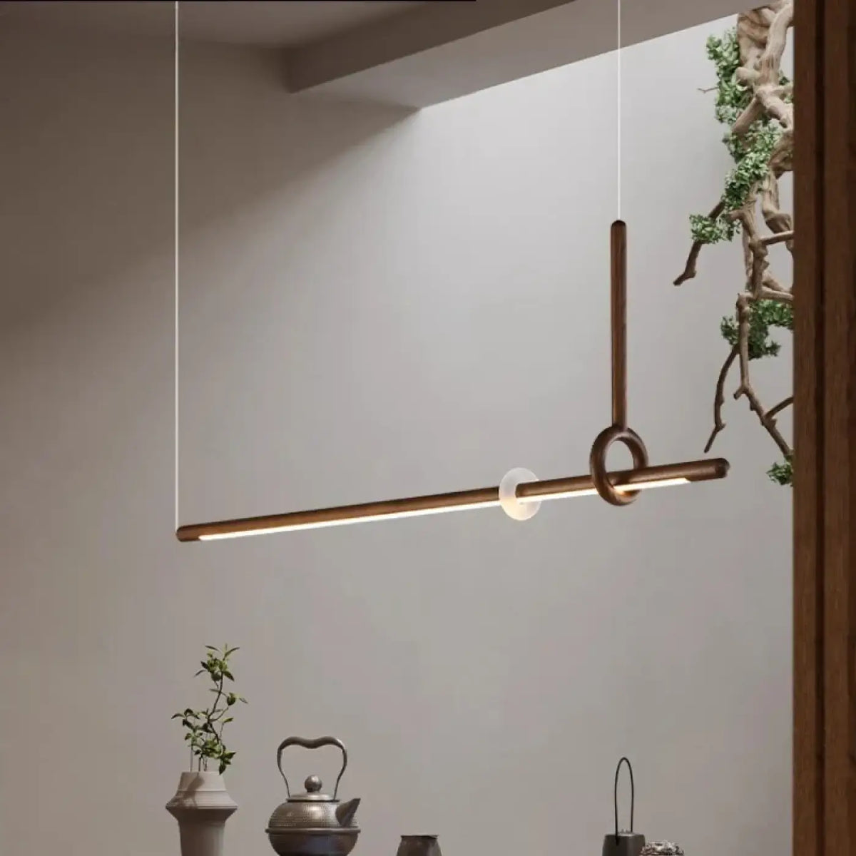 Suspension LED Bois et Acrylique Design | Mola