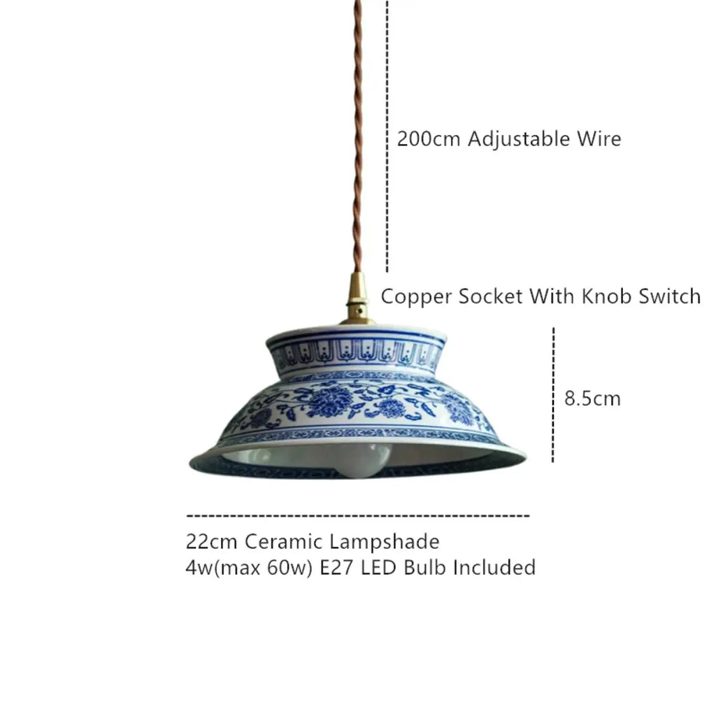 Lampe Suspendue LED en Céramique Vintage | Reva