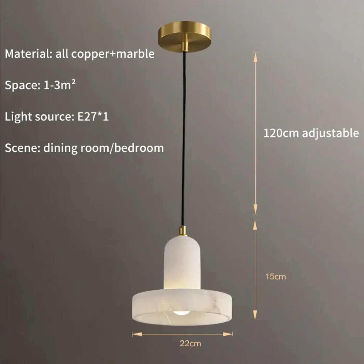 Suspension Marbre et Doré Moderne | Nuta
