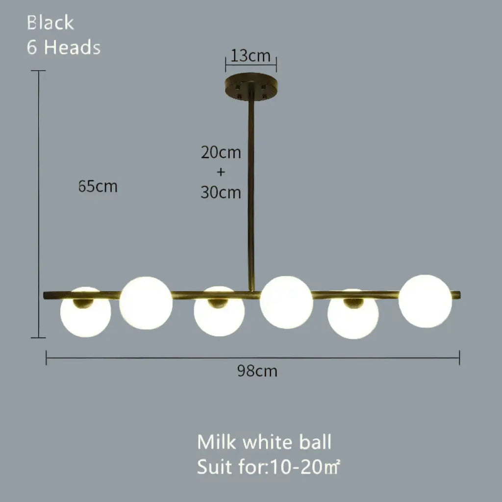 Lampe Suspendue Minimaliste Noire en Verre | Vila