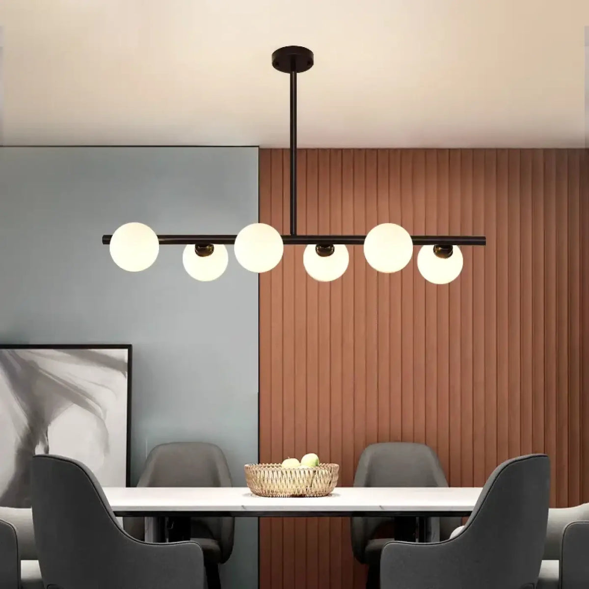 Lampe Suspendue Minimaliste Noire en Verre | Vila