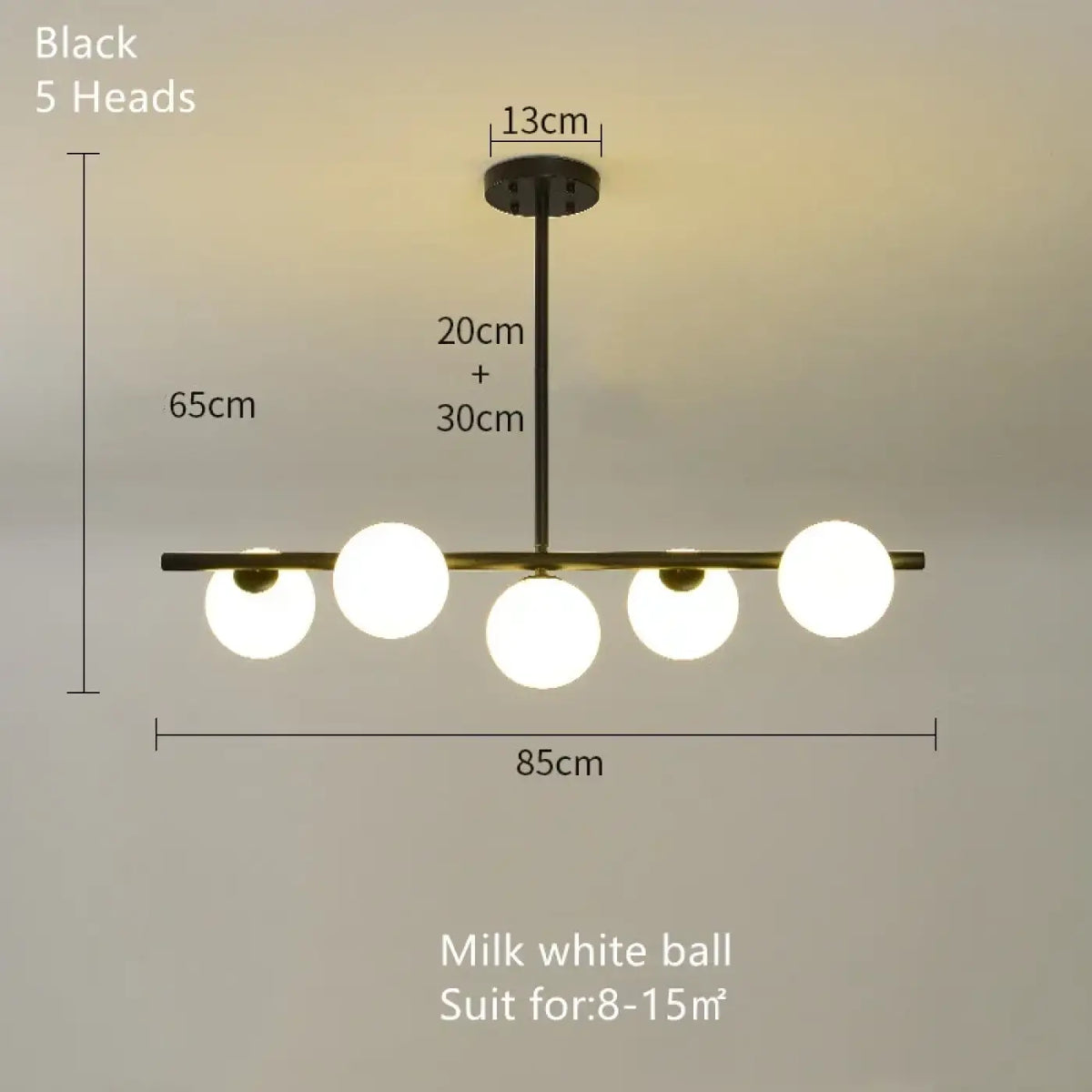 Lampe Suspendue Minimaliste Noire en Verre | Vila