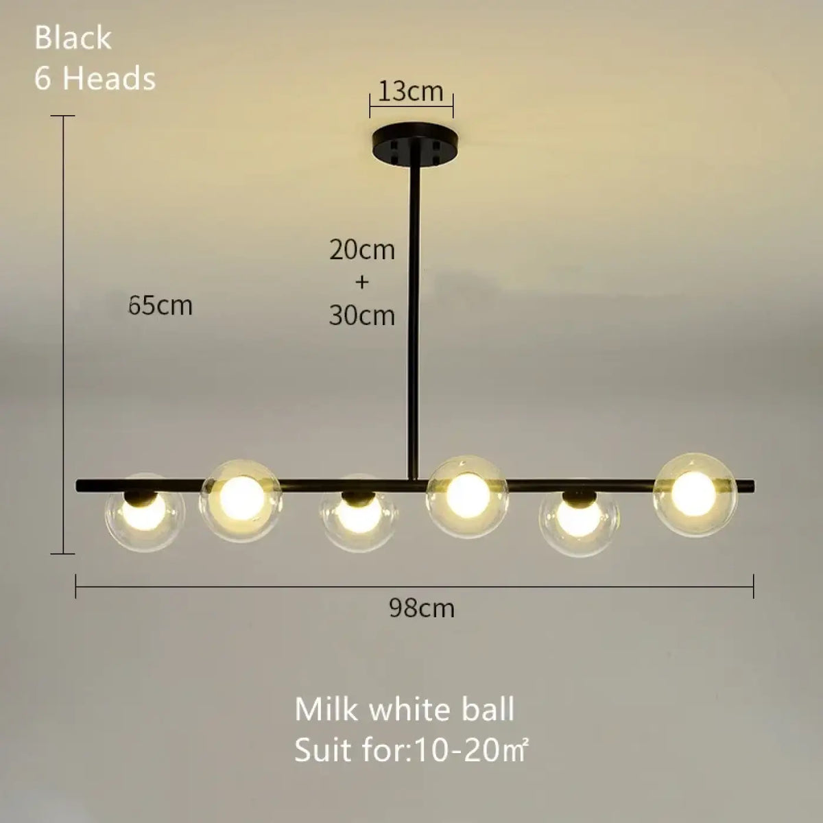 Lampe Suspendue Minimaliste Noire en Verre | Vila