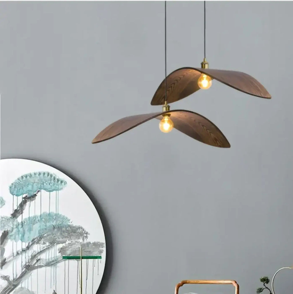Lampe Suspendue en Bois Forme Aile | Zota
