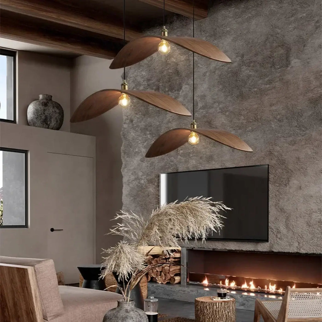 Lampe Suspendue en Bois Forme Aile | Zota