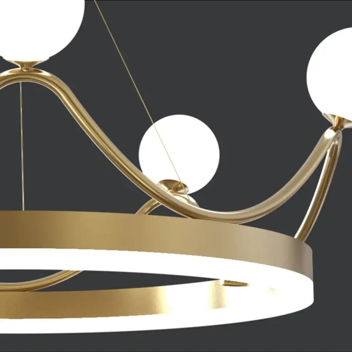 Lampe Suspendue Grappe de Boules Dorées | Mira