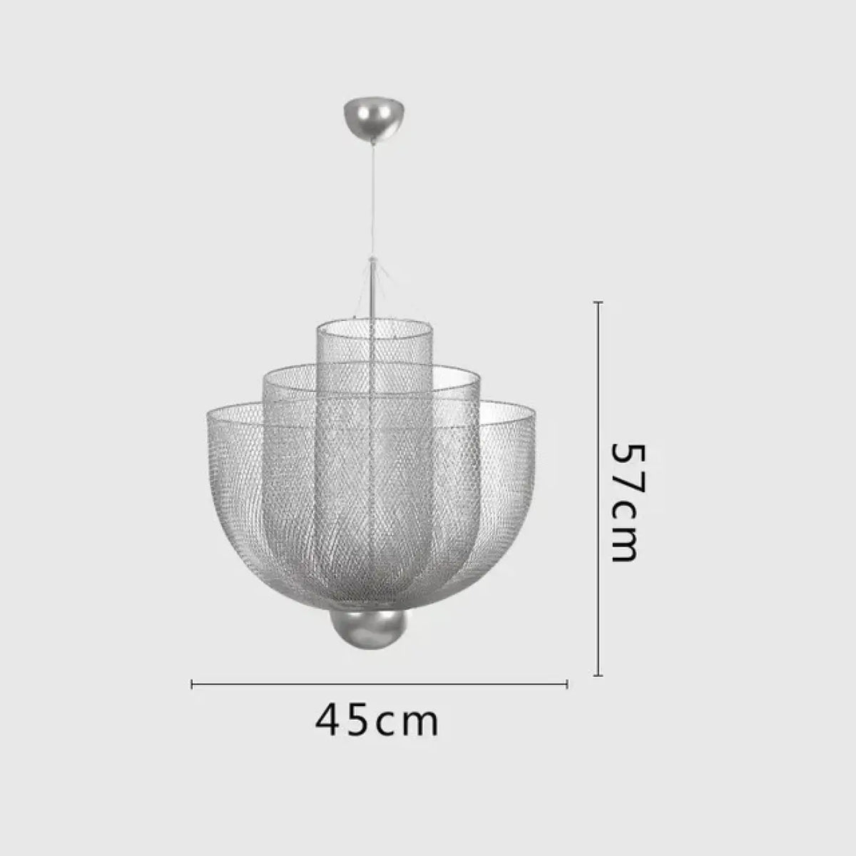 Suspension Sculpturale en Métal Argenté | Sola
