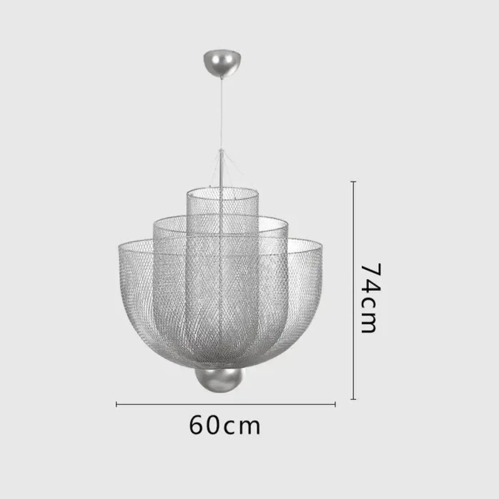 Suspension Sculpturale en Métal Argenté | Sola