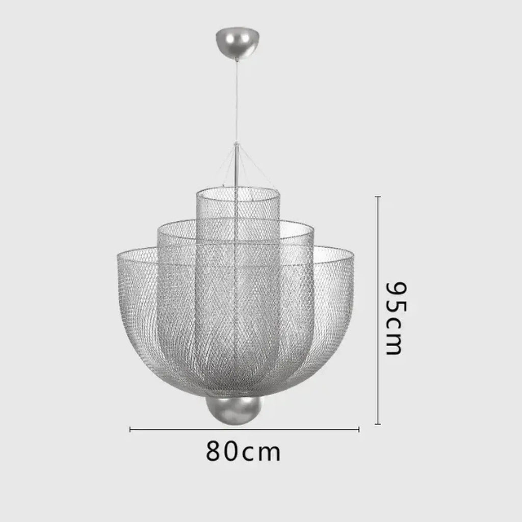 Suspension Sculpturale en Métal Argenté | Sola