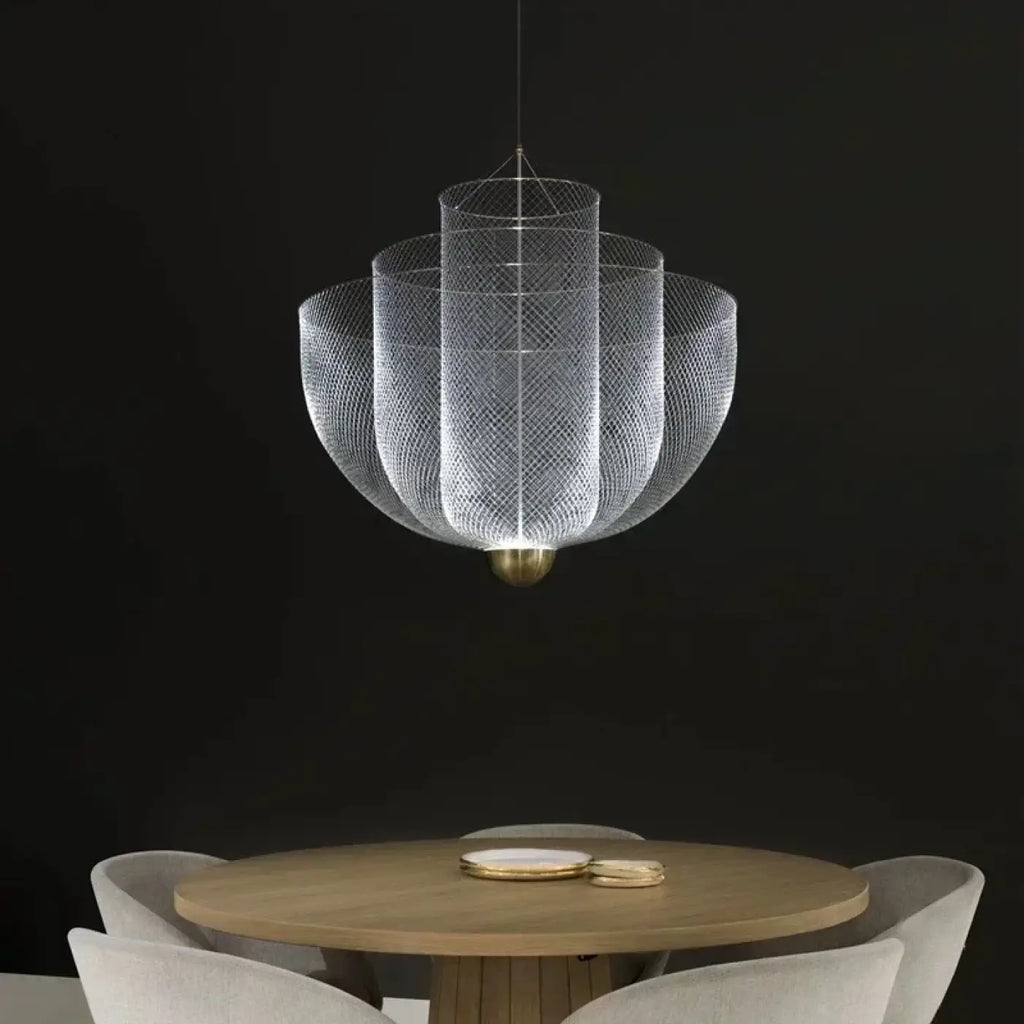 Suspension Sculpturale en Métal Argenté | Sola