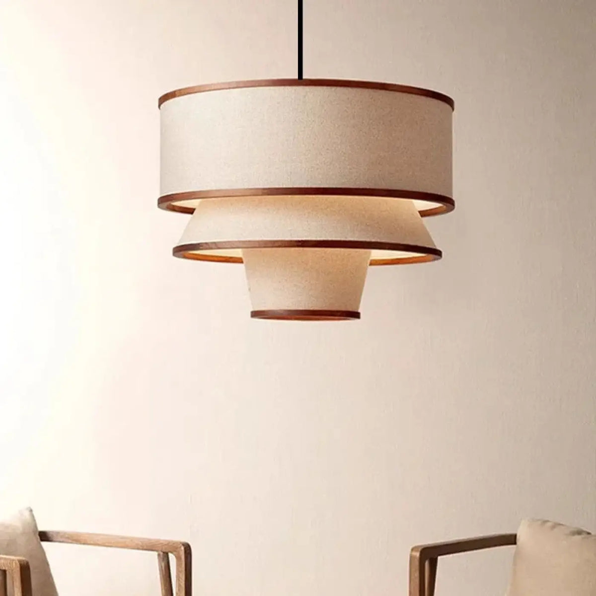 Lampe Suspendue Moderne en Tissu Beige | Vava