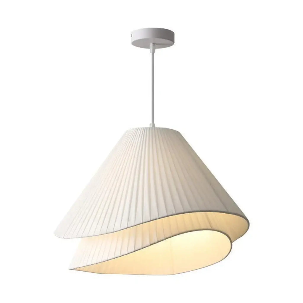 Lampe Suspendue en Tissu Blanc Plissé | Zeva