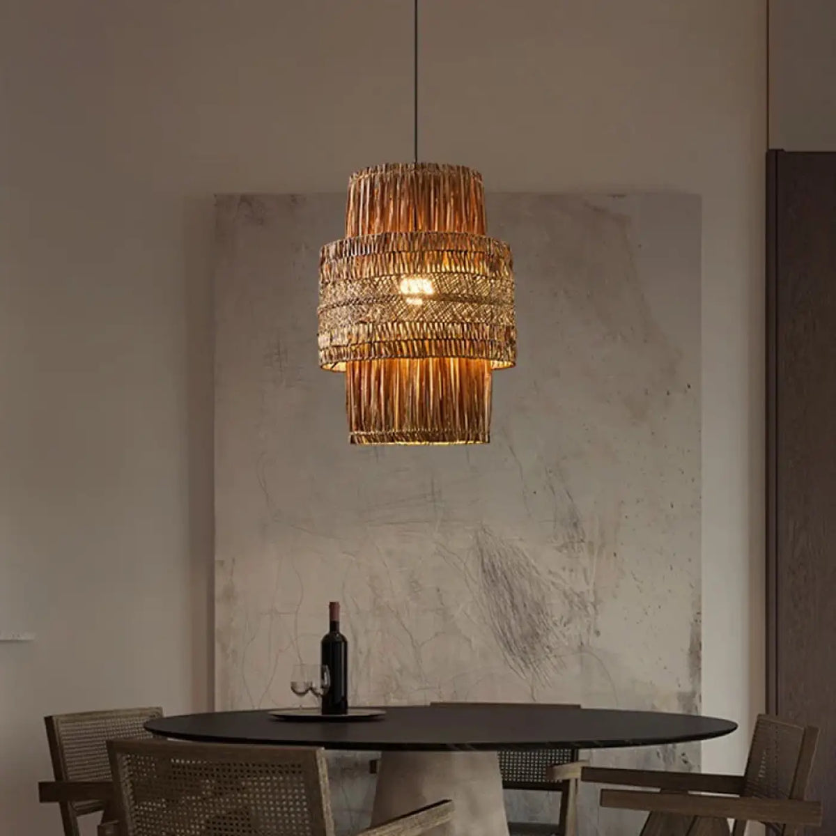 Lampe Suspendue en Osier Style Asiatique | Tiva