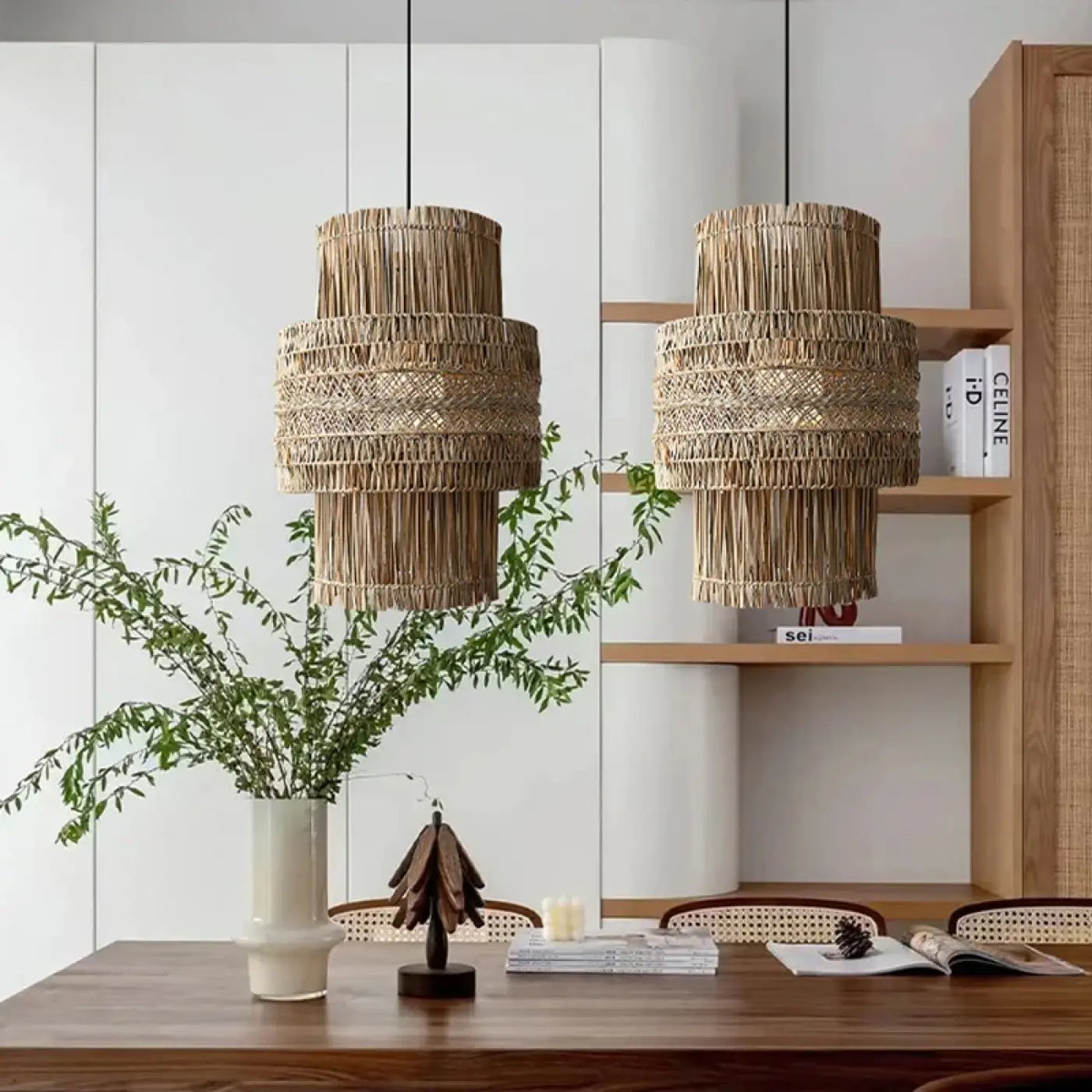 Lampe Suspendue en Osier Style Asiatique | Tiva