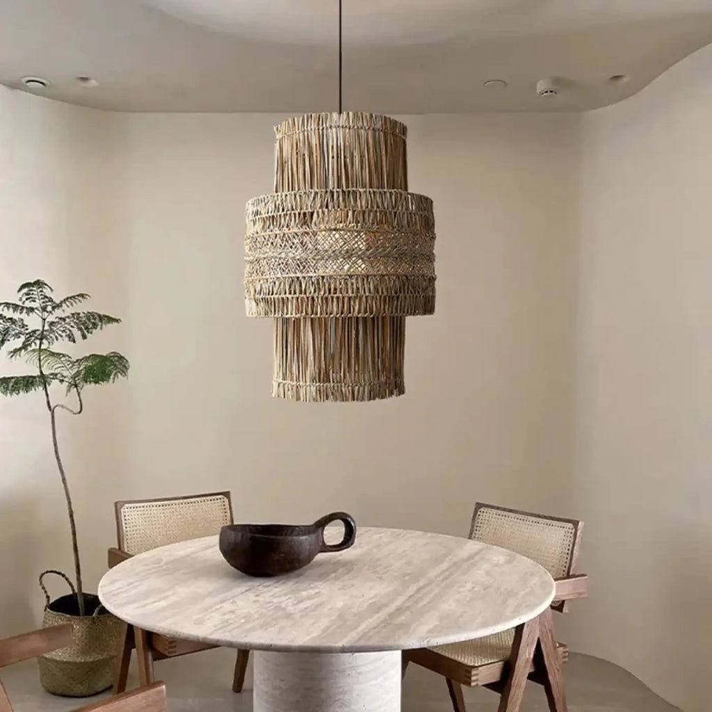 Lampe Suspendue en Osier Style Asiatique | Tiva