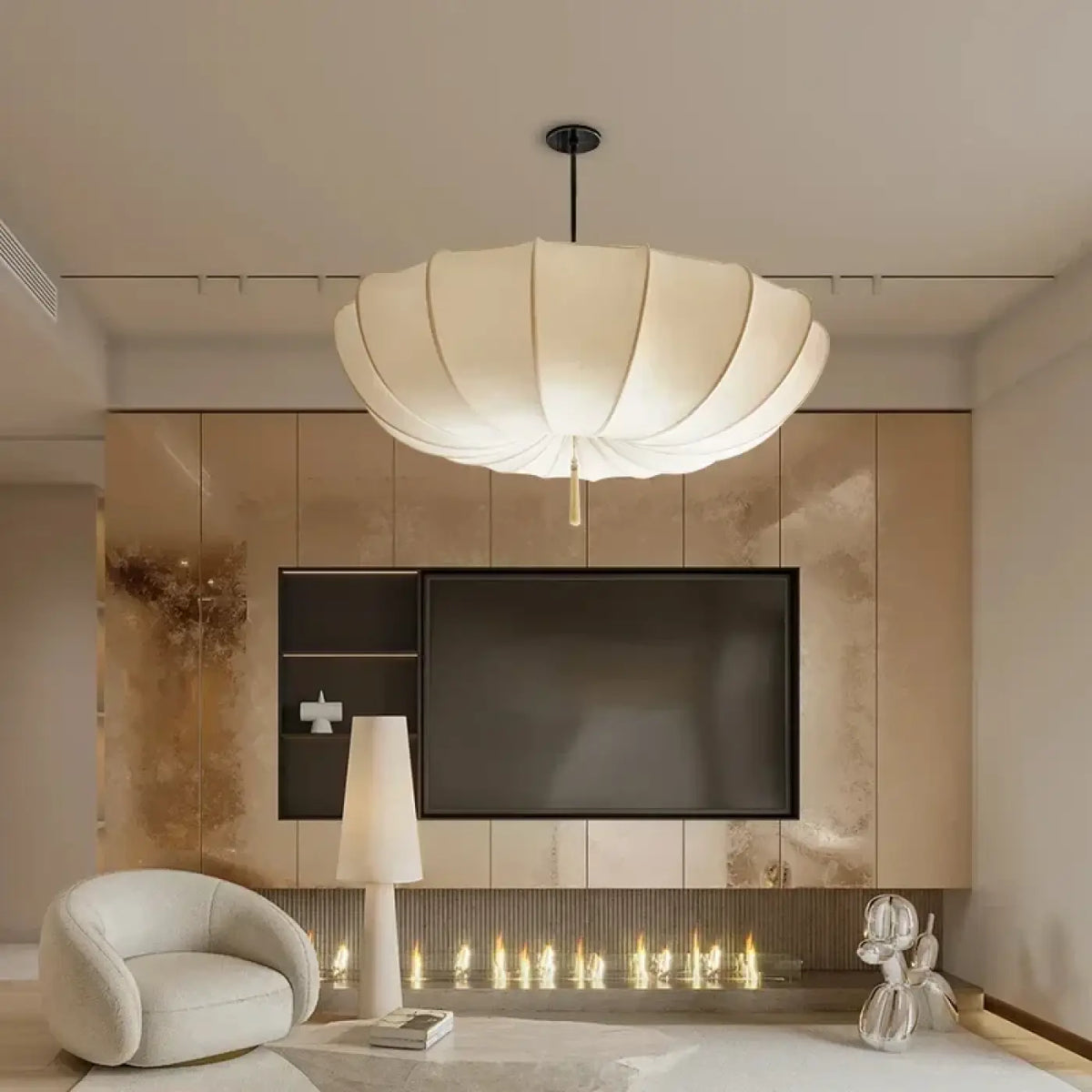 Lampe Suspendue Parapluie Blanche et Noir | Eri