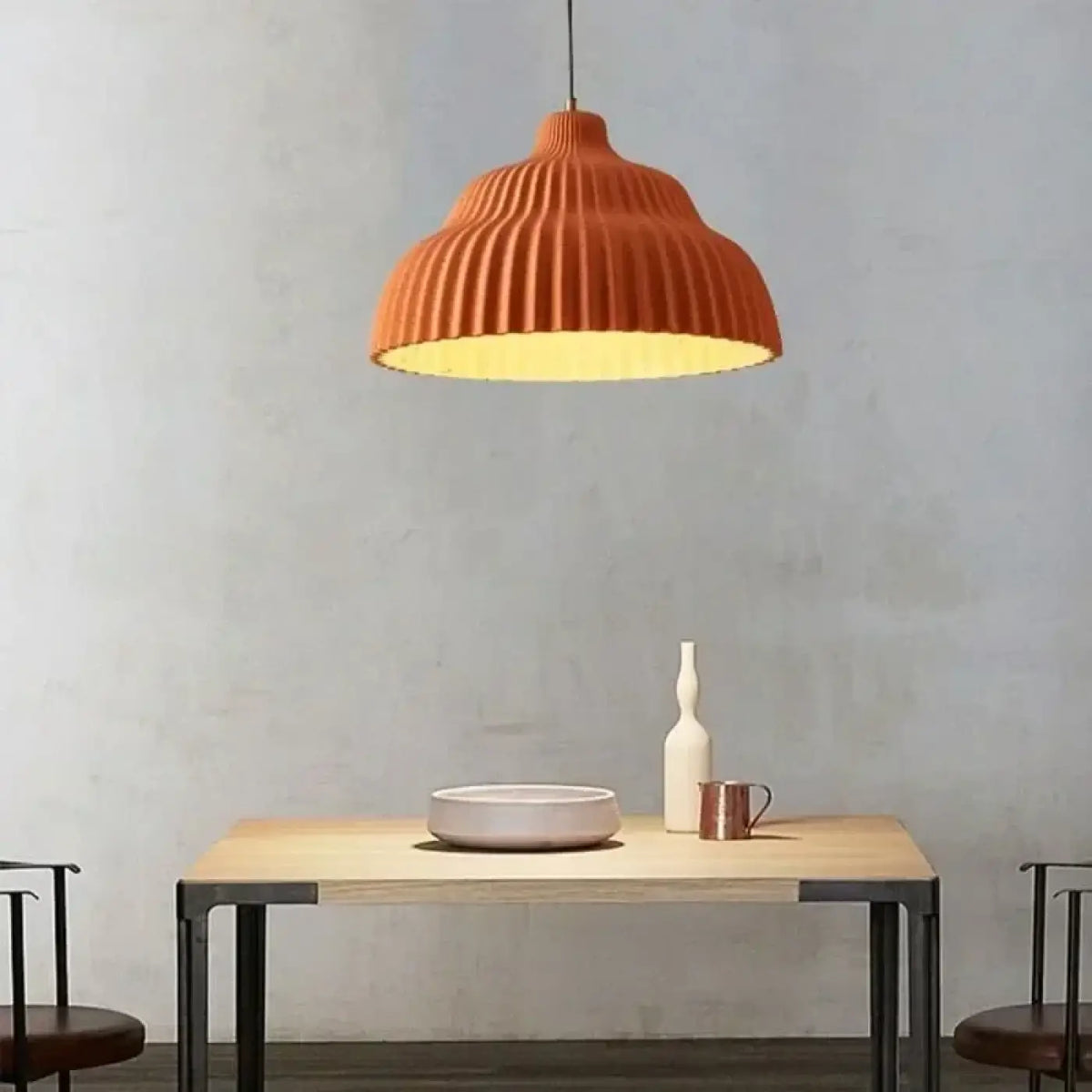 Suspension Plissée Terracotta Chaleureuse | Nuka