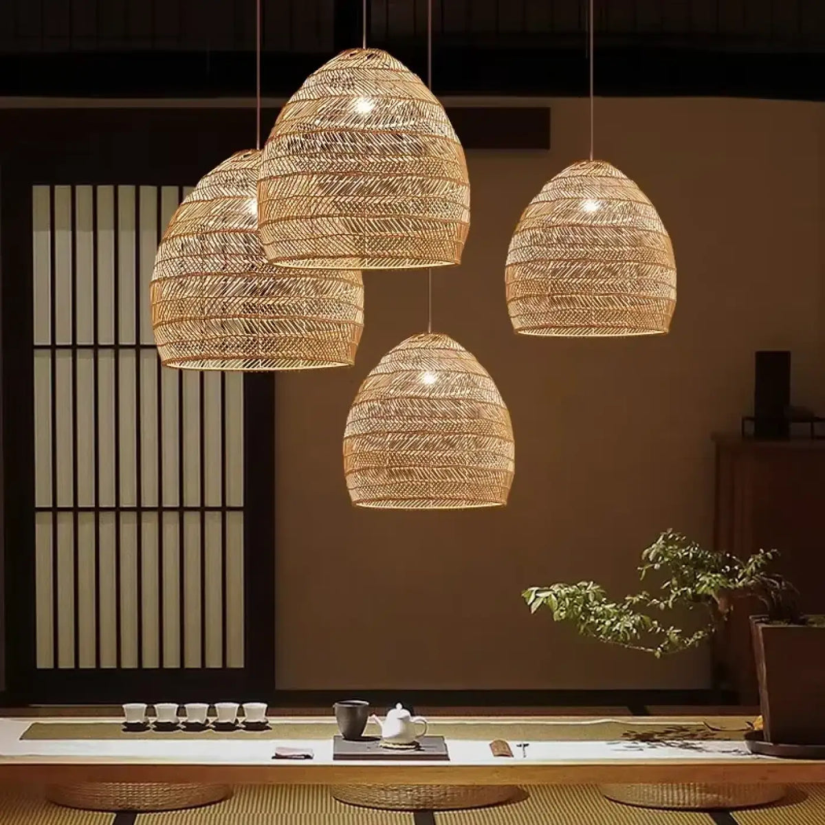 Lampe Suspendue en Rotin Tressé Naturel | Lina