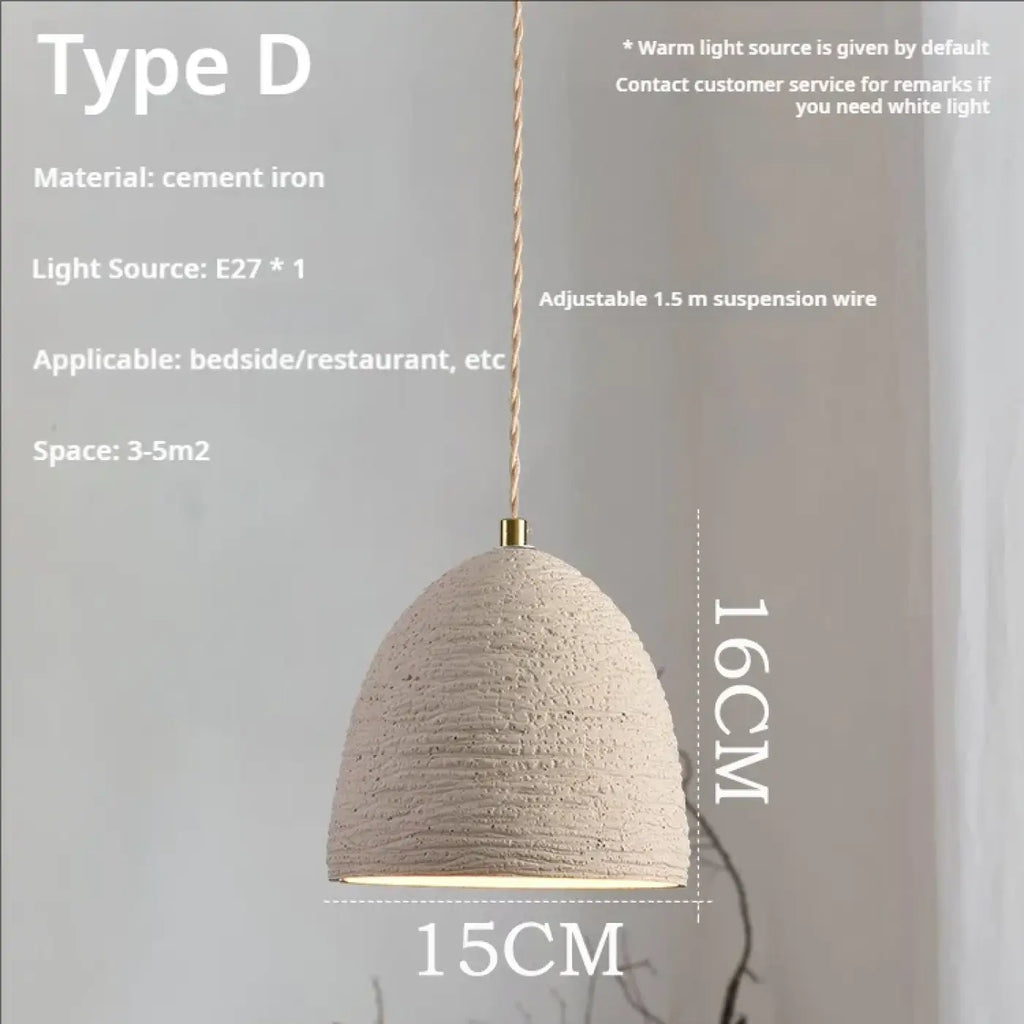 Suspension Ciment Texturé et Doré | Sena