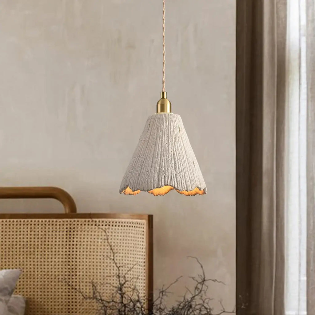 Suspension Ciment Texturé et Doré | Sena