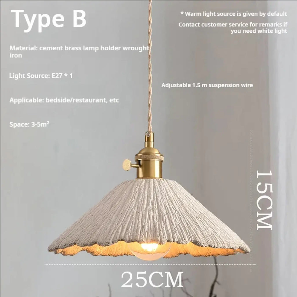 Suspension Ciment Texturé et Doré | Sena