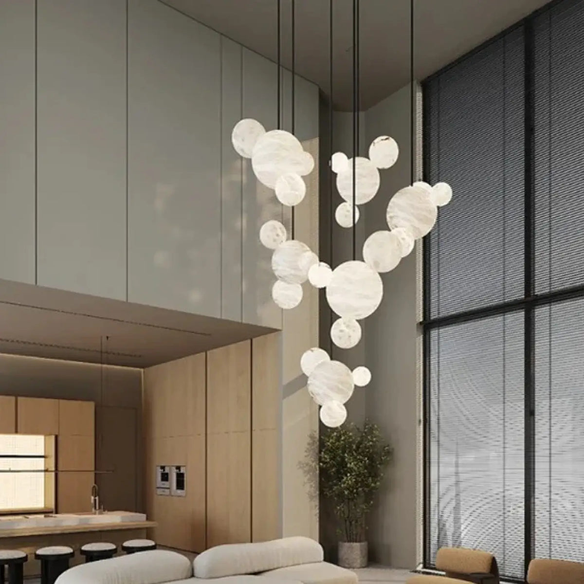 Lampe Suspendue en Albâtre Flottant | Kila
