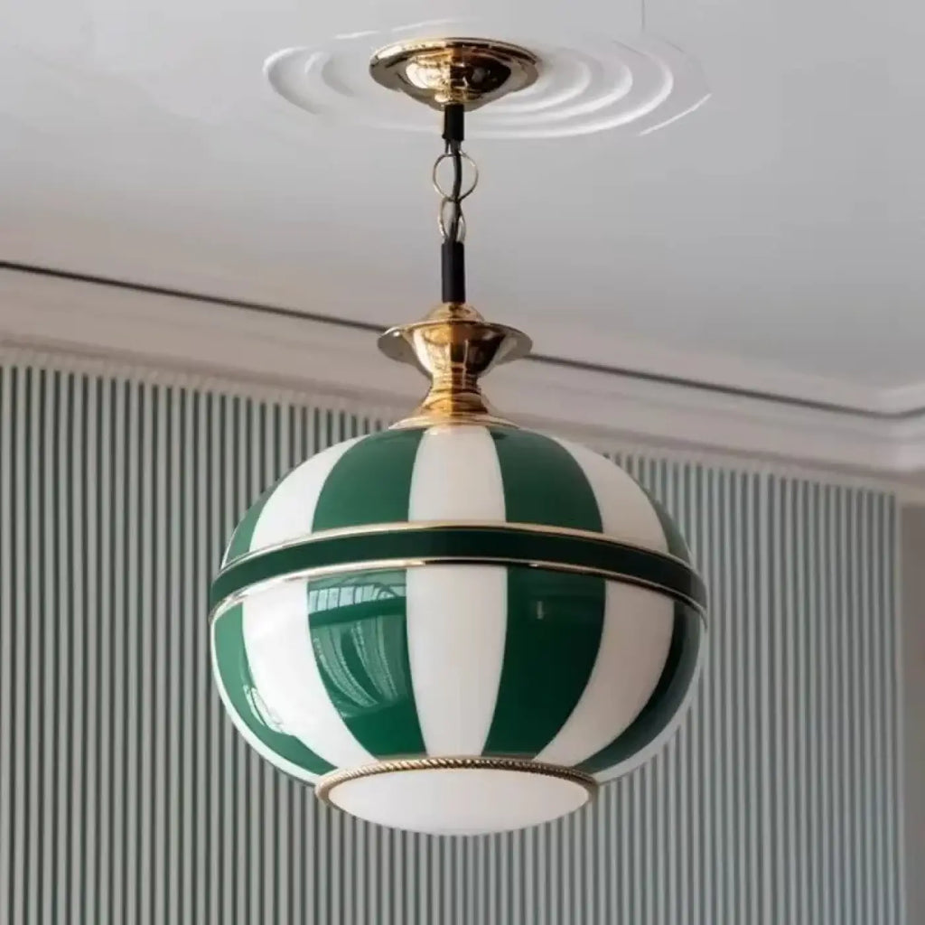Lampe Suspendue Sphère en Verre Rayé | Jali