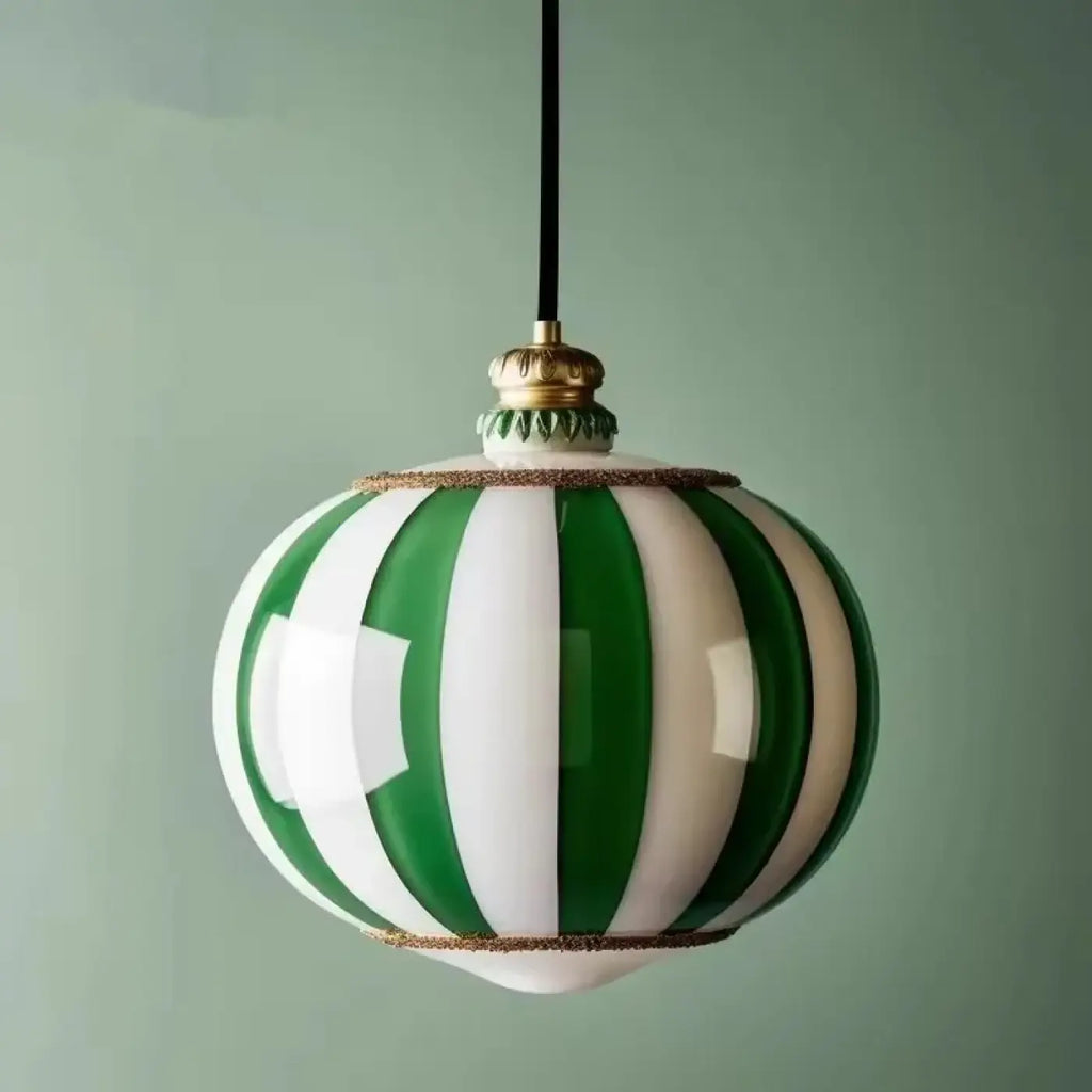 Lampe Suspendue Sphère en Verre Rayé | Jali