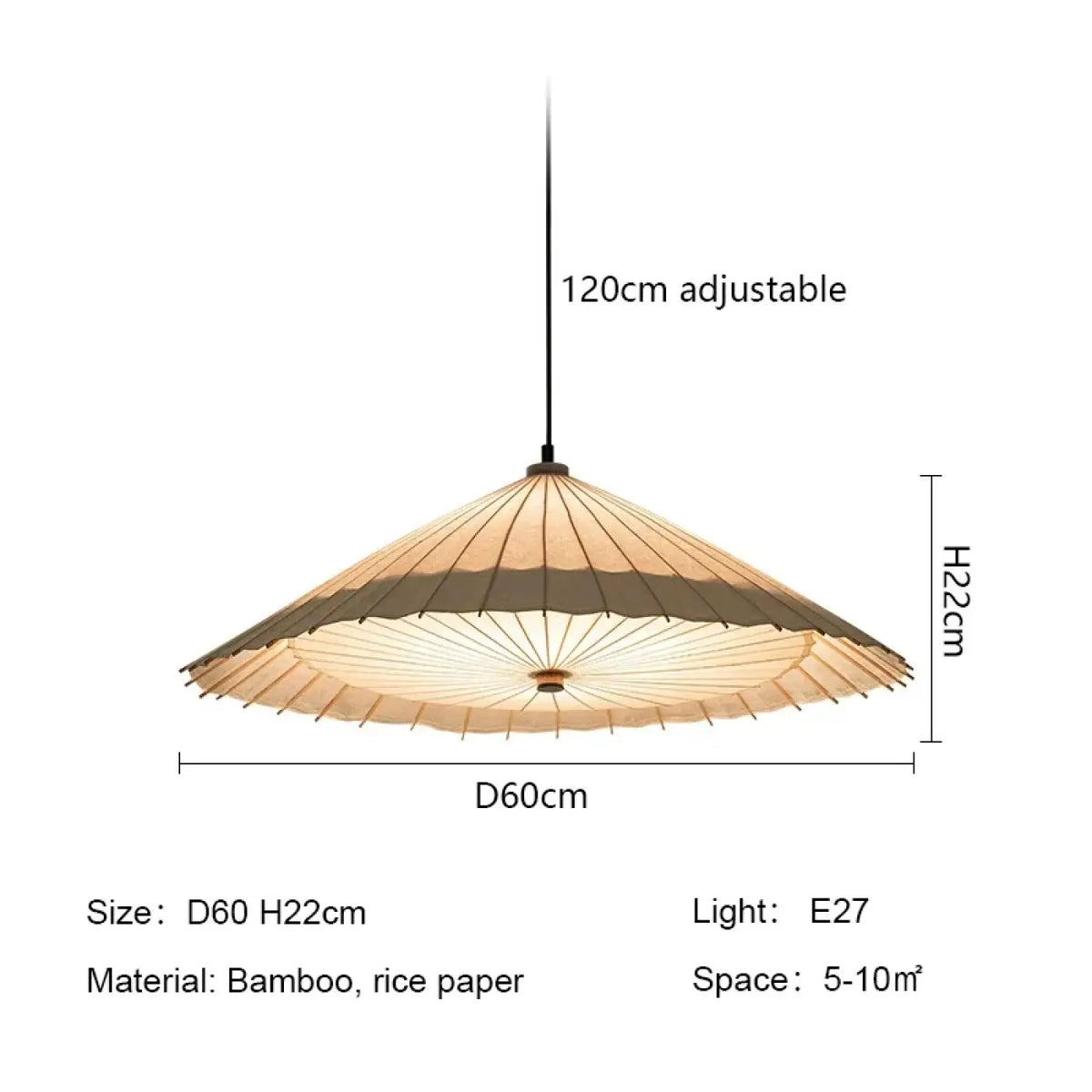 Lampe Suspendue Japonaise en Papier Naturel | Sina