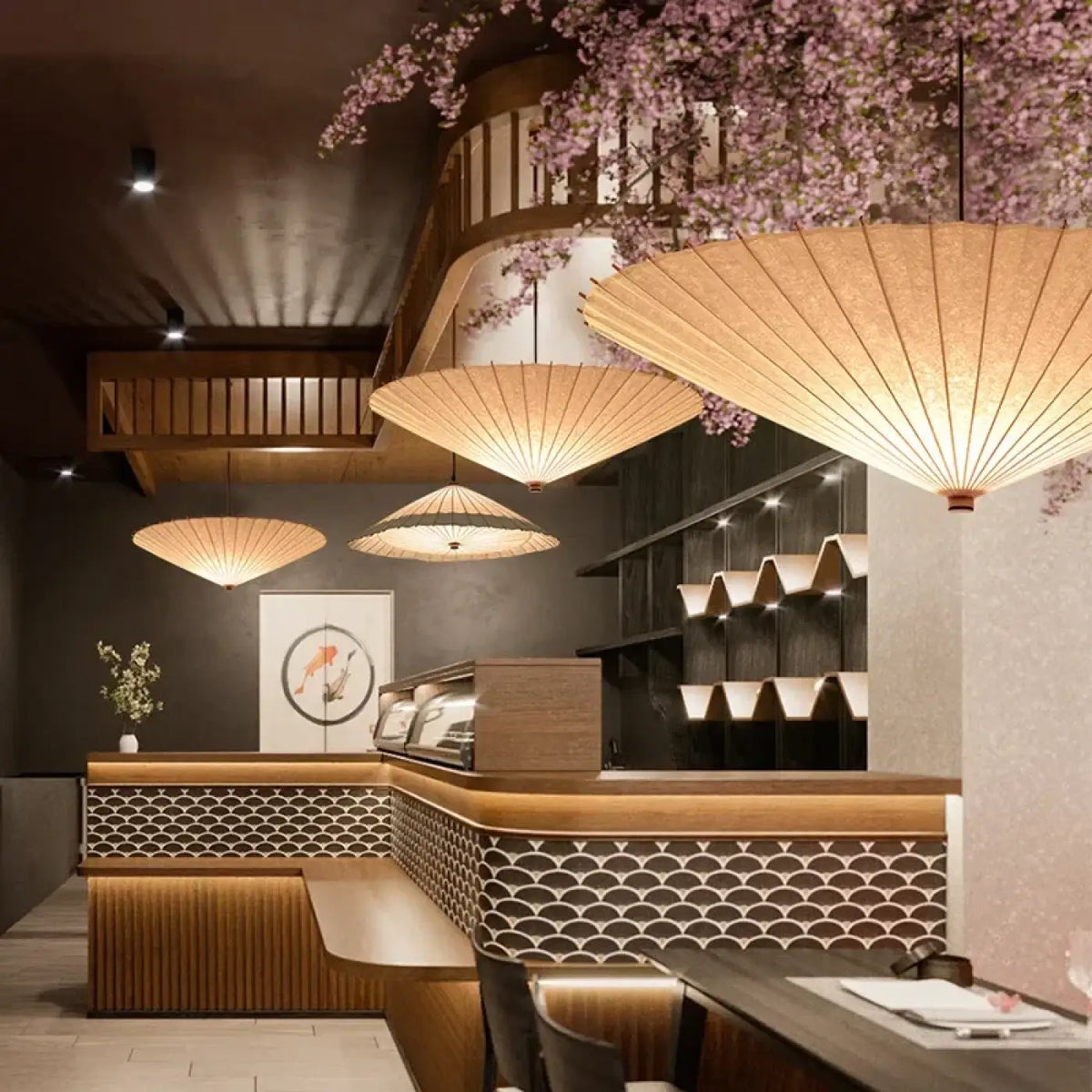 Lampe Suspendue Japonaise en Papier Naturel | Sina