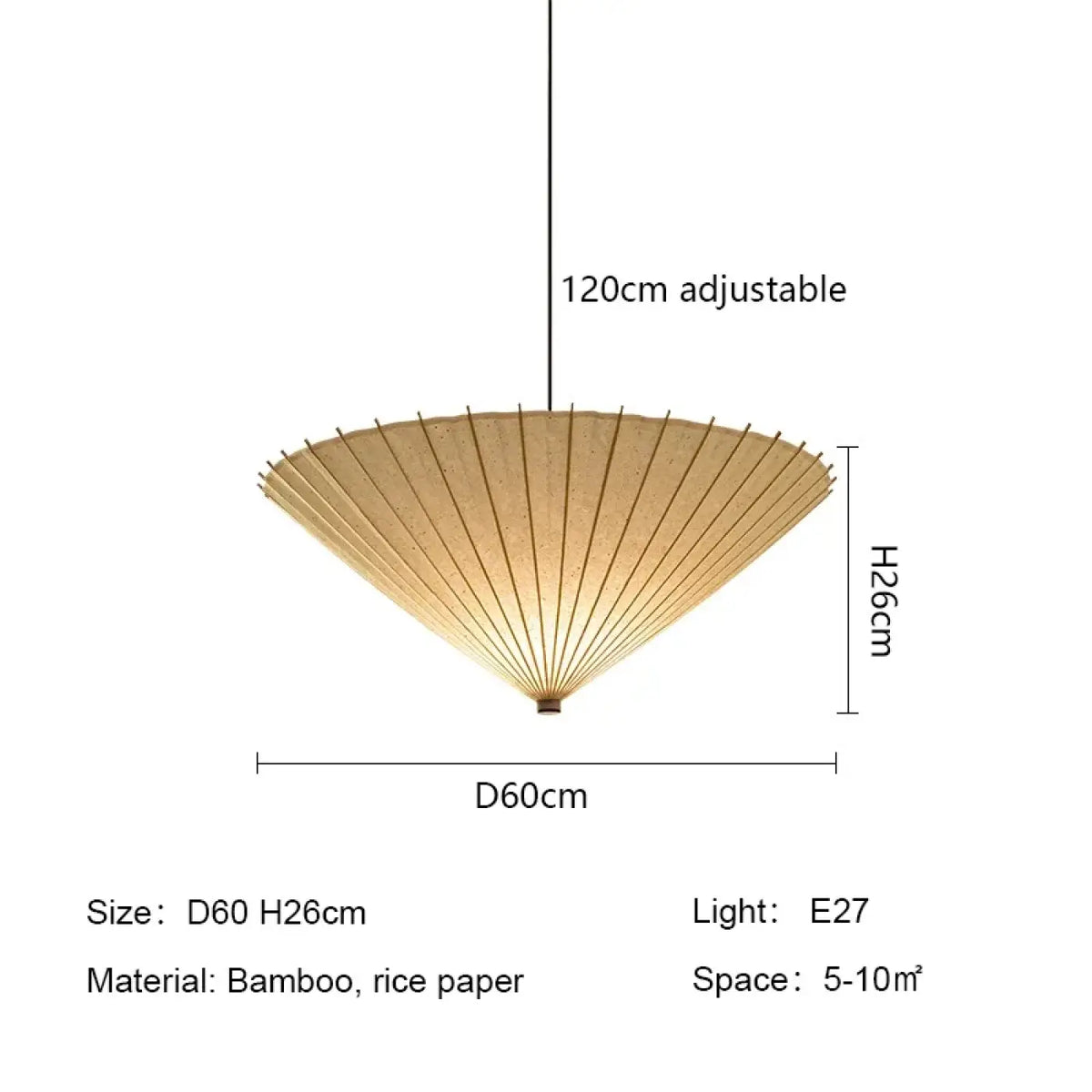 Lampe Suspendue Japonaise en Papier Naturel | Sina