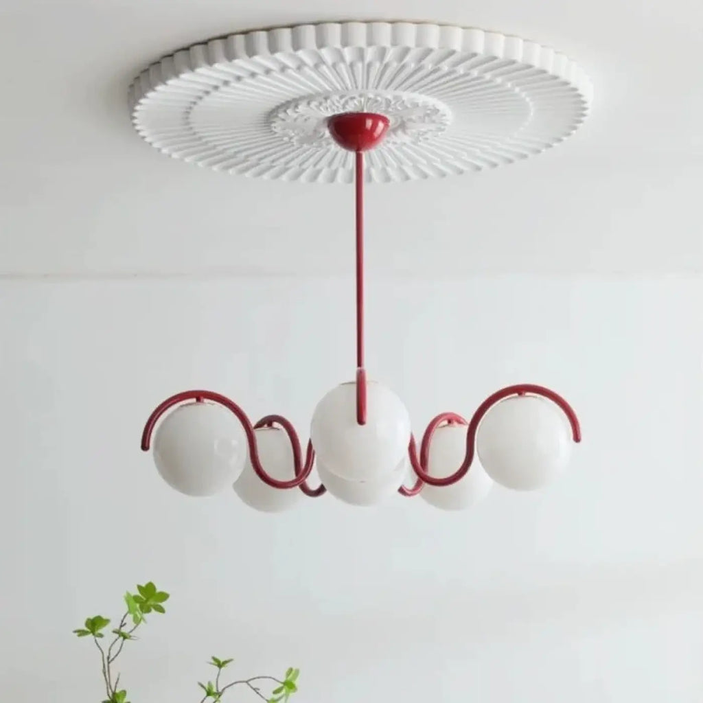 Lampe Suspendue à 6 Boules Blanches | Ari