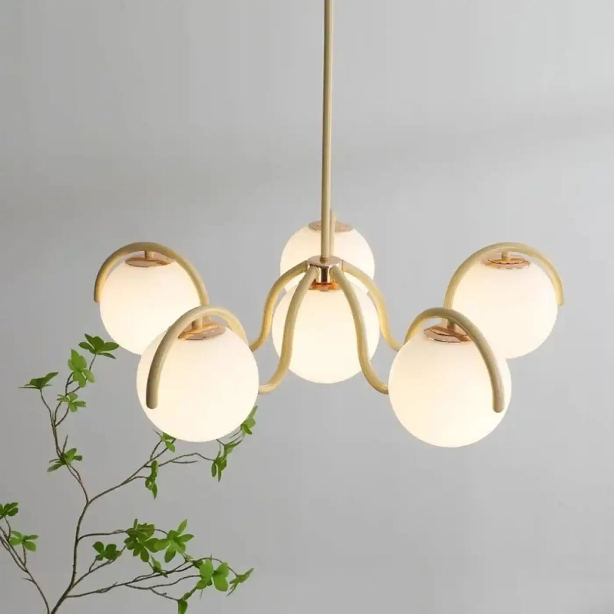 Lampe Suspendue à 6 Boules Blanches | Ari