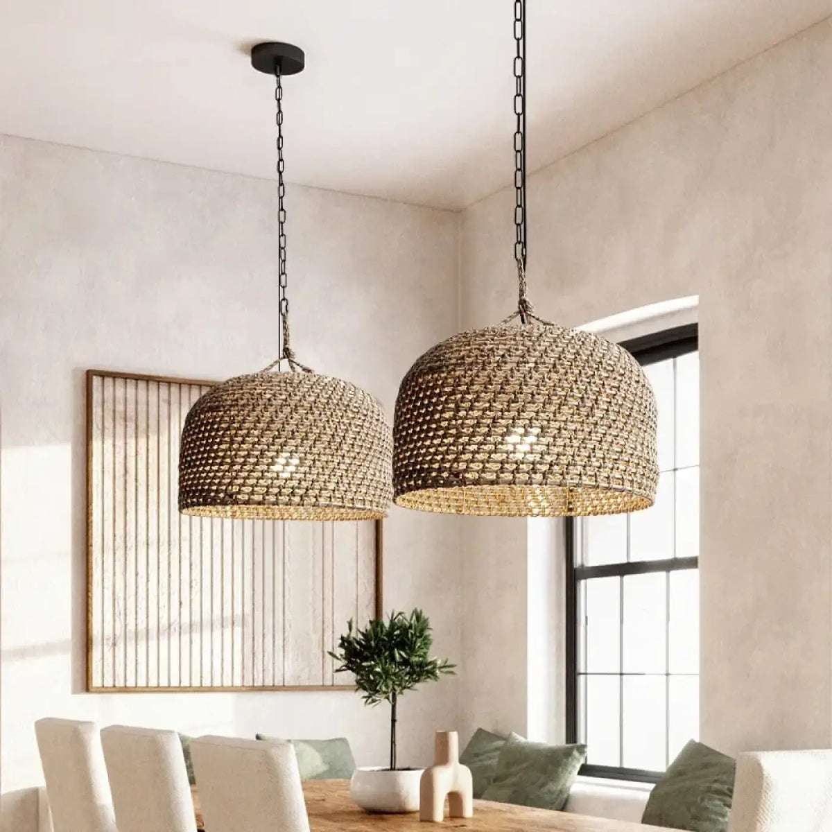Lampe Suspendue Tissée en Osier Naturel | Ara