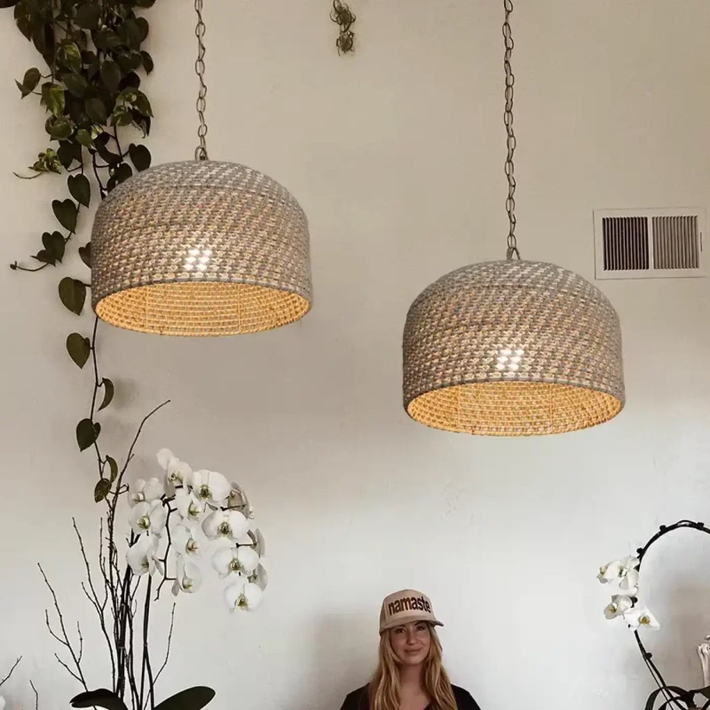 Lampe Suspendue Tissée en Osier Naturel | Ara