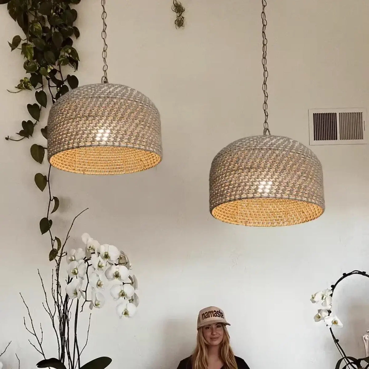 Lampe Suspendue Tissée en Osier Naturel | Ara