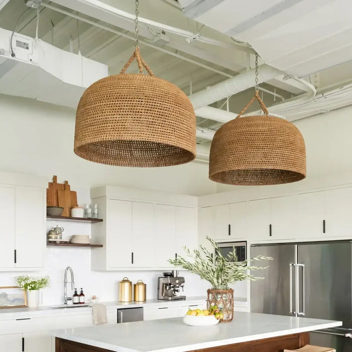 Lampe Suspendue Tissée en Osier Naturel | Ara