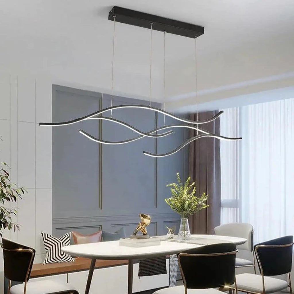 Lampe Suspendue Vague LED Dorée | Lolo